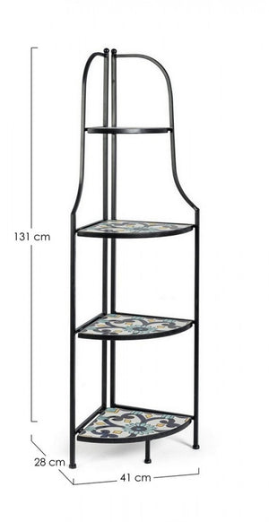 Angoliera Pieghevole Positano classica con ripiani in ceramica