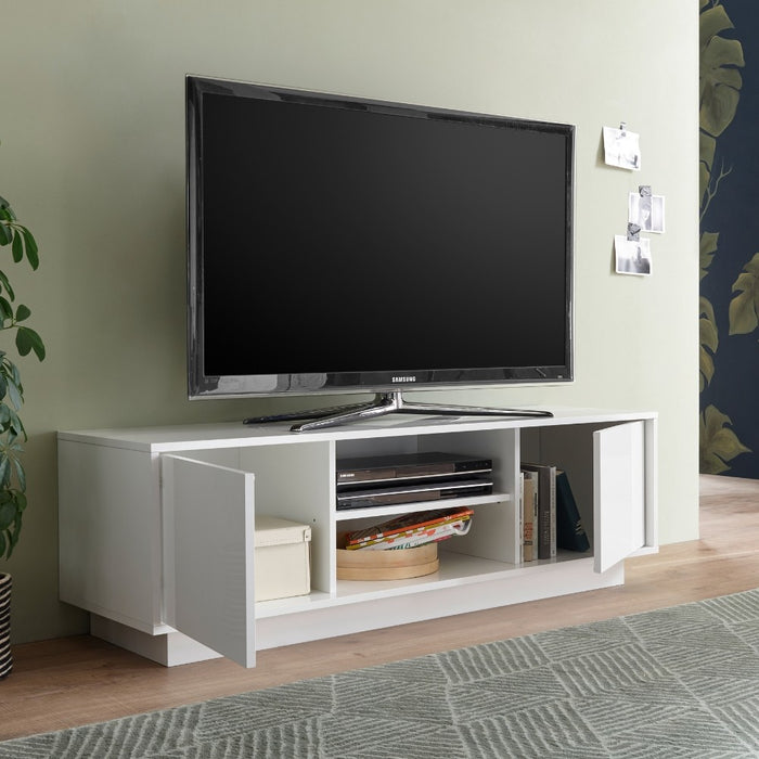 Base tv bianco lucido 139x44x43 cm