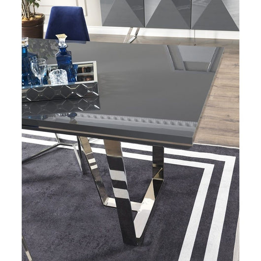 Tavolo grigio laccato lucido 185x95x78h