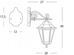 Appl.Media In Basso E27 linea esagonale nero