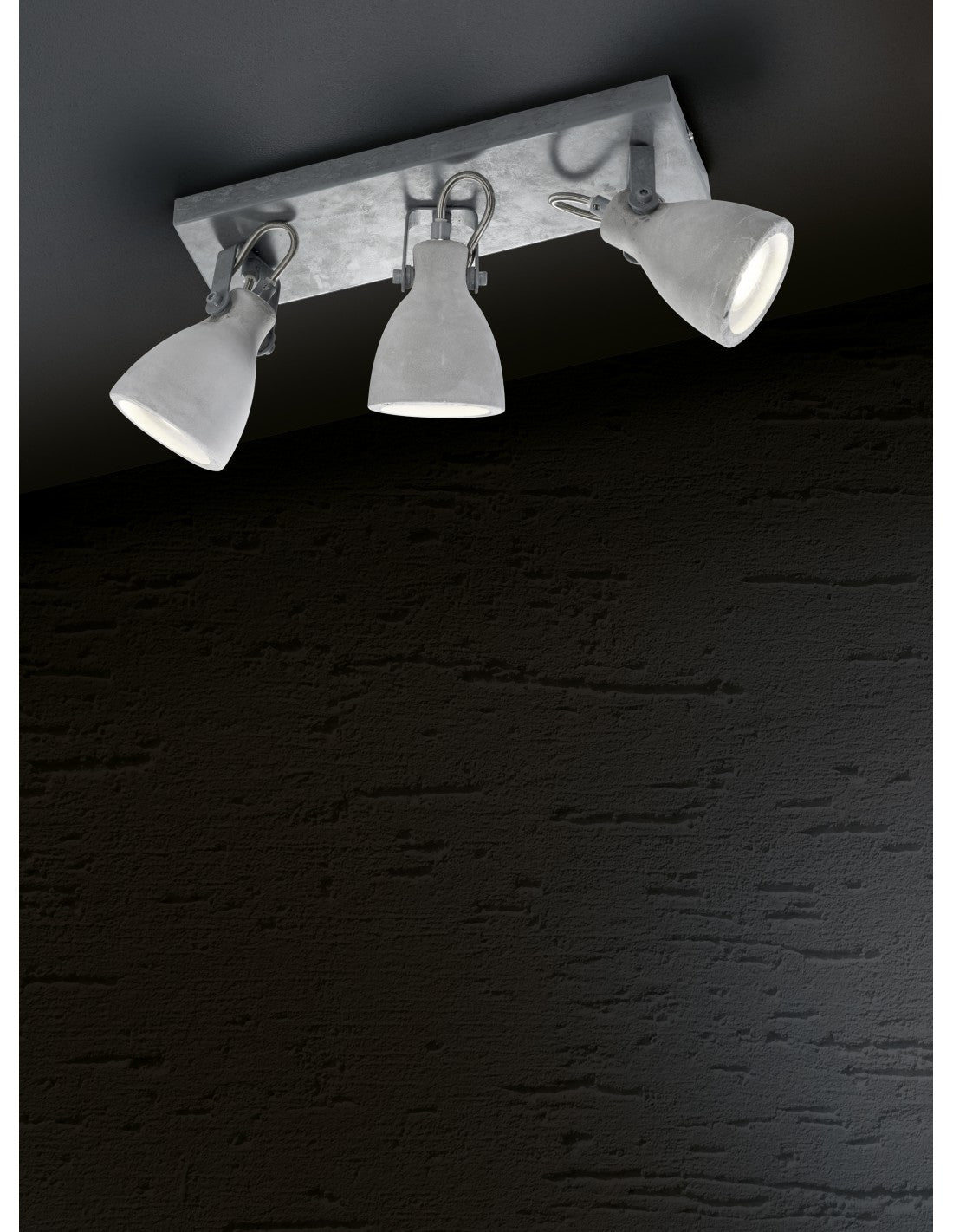 Lampada Calcestruzzo 3 Spot Orientabili Concrete Trio Lighting
