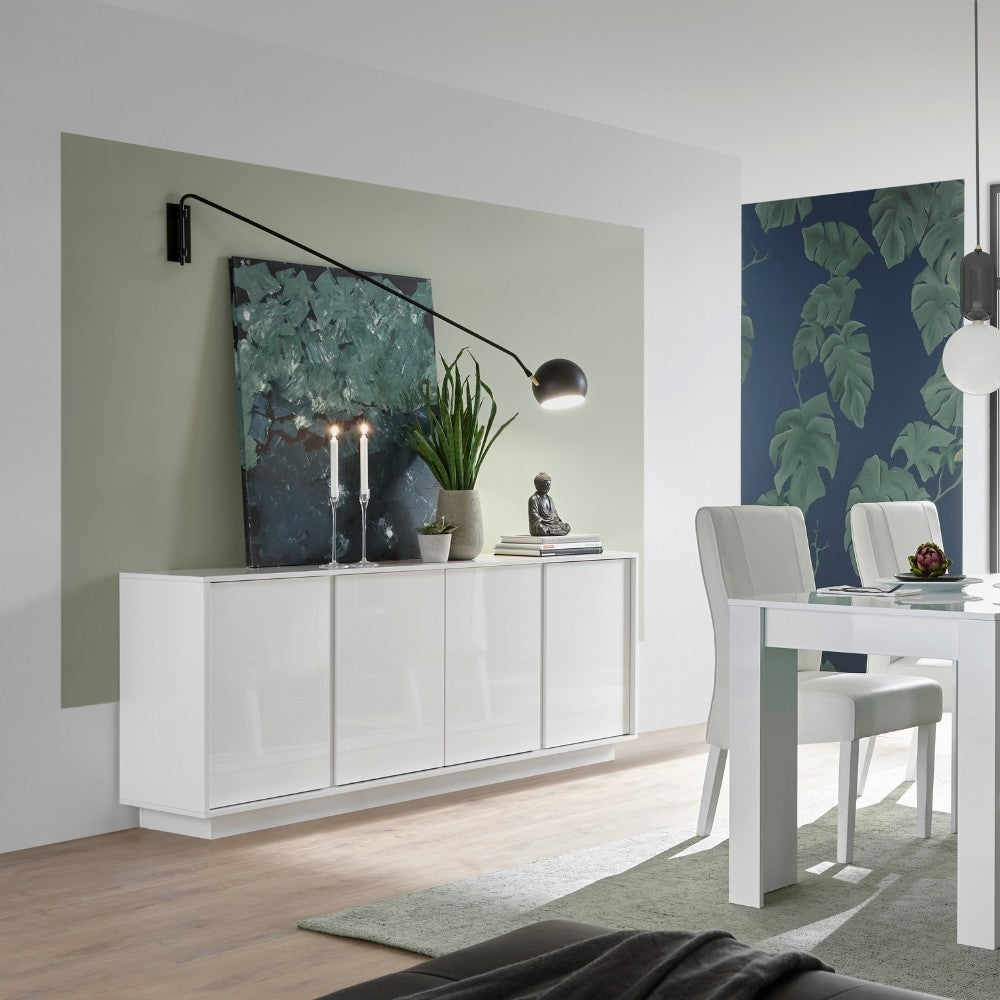 (2c) Madia bianca lucida 180x79x43 cm