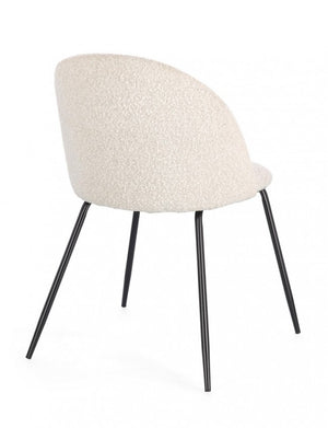 4x Sedia nera/avorio 49x55x77h 46h1 in bouclé