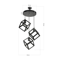 Lampada a sospensione  Agatha MDL3790 3 cubi nero EFFEZ