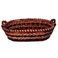 Cesta vimini intreccio crema noce ovalecm55x43h13