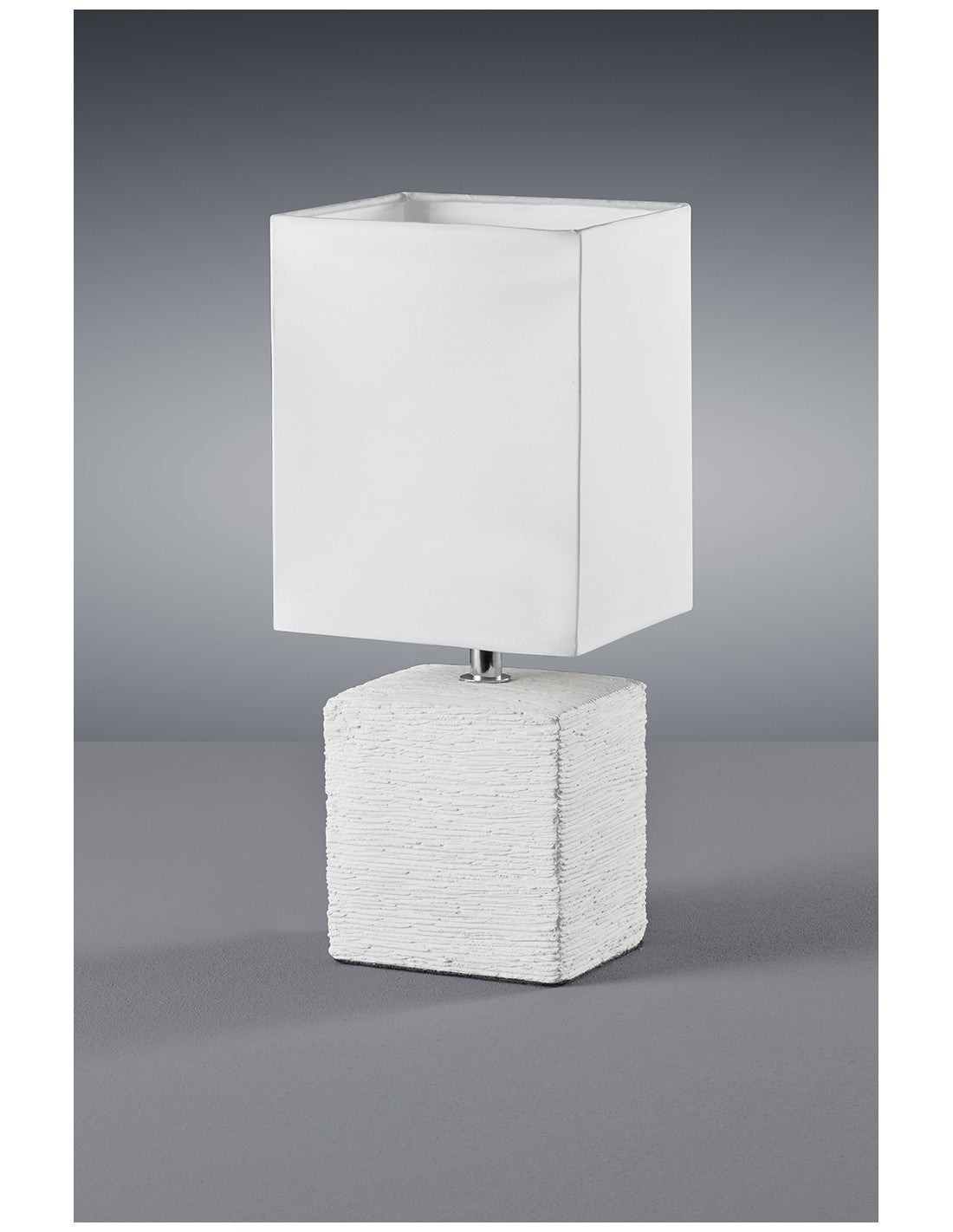 Lumetto Ping Base Ceramica Bianca con Paralume Quadrato Trio Lighting
