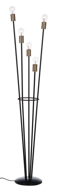 Piantana fiaccola 34x30x155h nero 5 luci