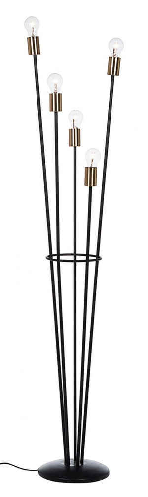 Piantana fiaccola 34x30x155h nero 5 luci