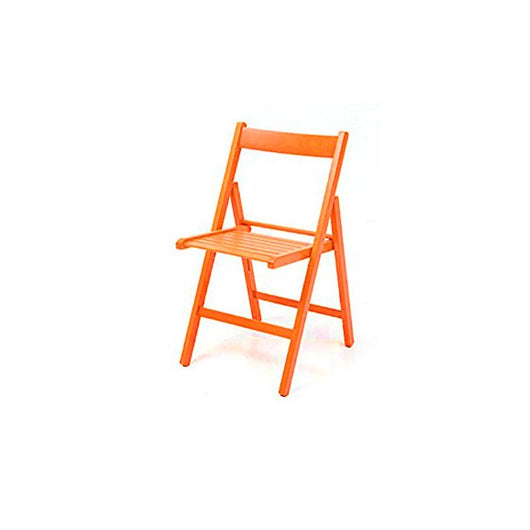 4X Sedia pieghevole in faggio di alta qualita colore arancio 43x48xh.79 cm EFFEZ