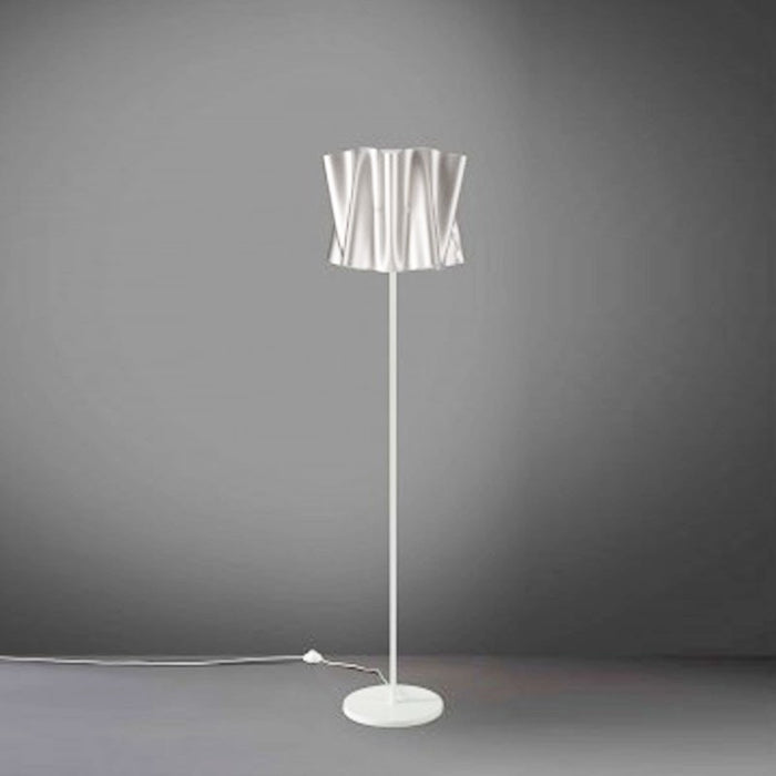 Piantana base e stelo in metallo FOLIO paralume Argento diametro 40x h164 cm