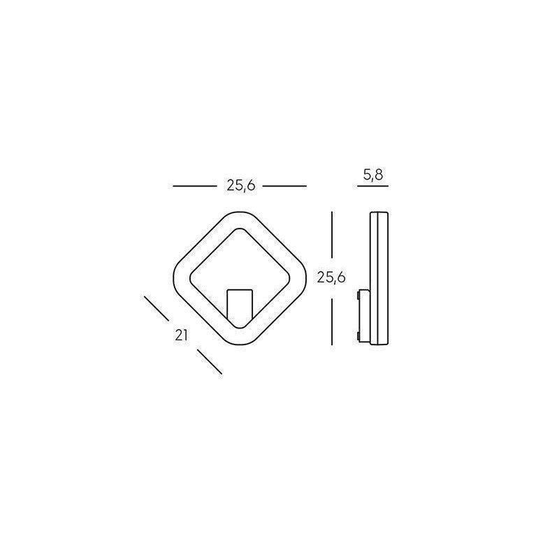 Applique Led 20W 3000K linea quasar grafite
