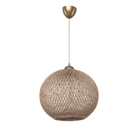 Lampada da soffitto Yumak MDL4746 con paralume in corda beige H65xL35