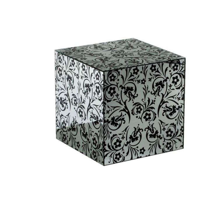 Tavolino specchio damascato cm 40 x 40 x h 40