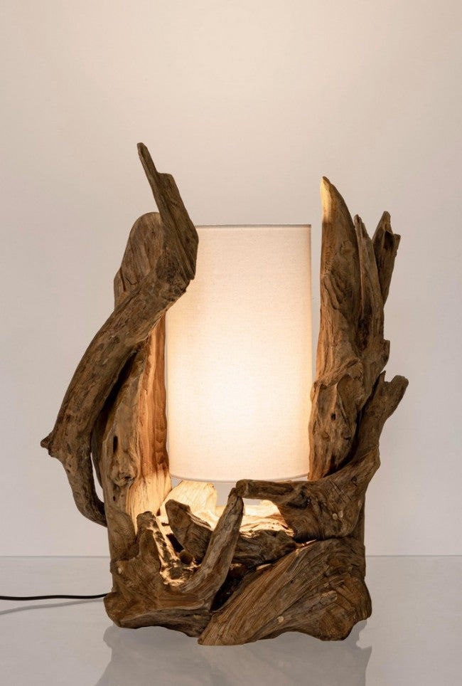 Lampada tavolo bianca 45x35x70h in legno