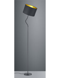 Piantana Hostel Metallo Nero-Oro Paralume Orientabile H156 cm Trio Lighting