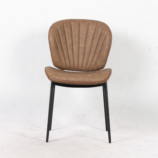 2X Sedia Elice colore tortora vintage gambe in metallo colore nero H85xL47.5xP65.5