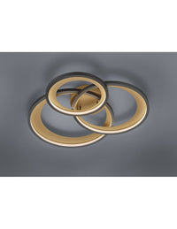 Plafoniera Granada 3 Anelli Nero Led 36w Dimmerabile Trio Lighting