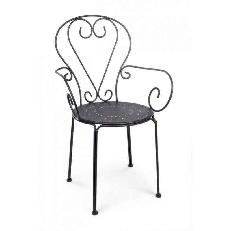 Sedia da giardino Etienne in acciaio cm  49x49x h89