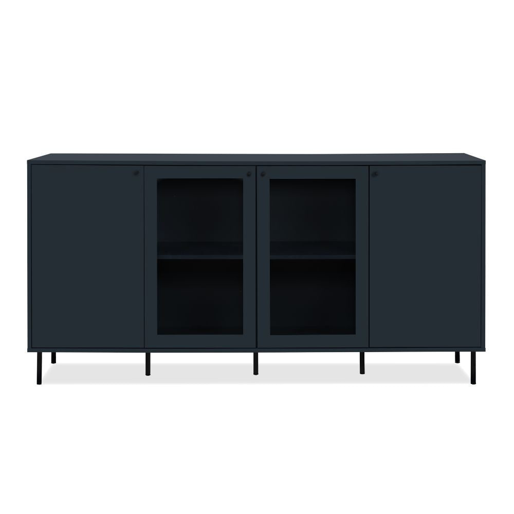 Credenza Caracas 51A con 4 ante e 4 ripiani colore navy blue H90xL180xP40