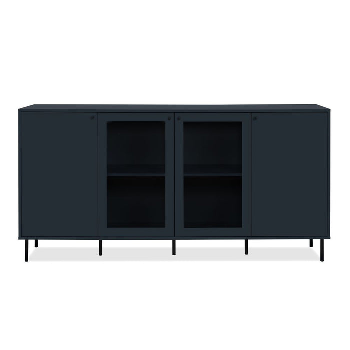 Credenza Caracas 51A con 4 ante e 4 ripiani colore navy blue H90xL180xP40