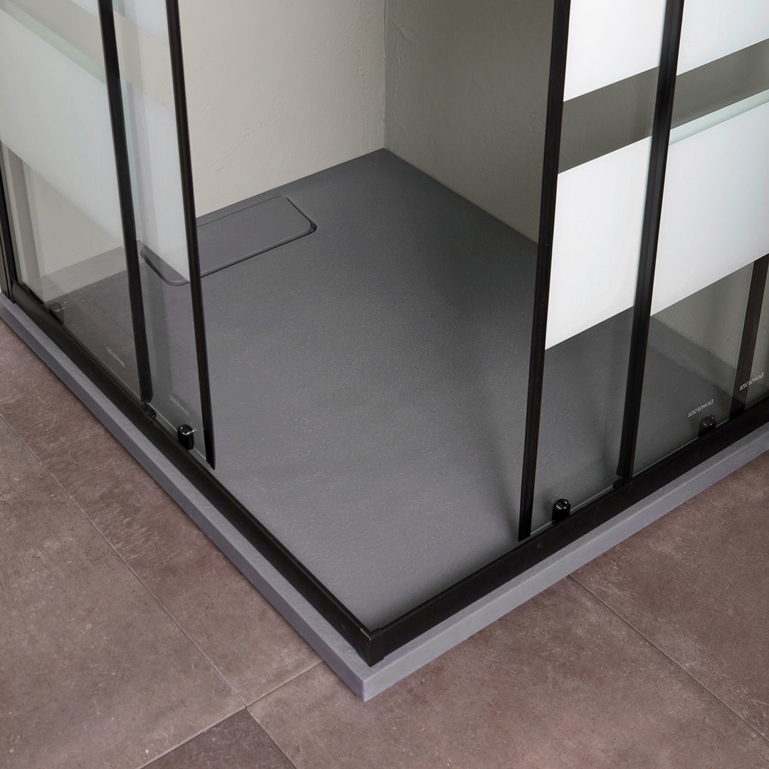 Box doccia scorrevole 100x80 nero opaco