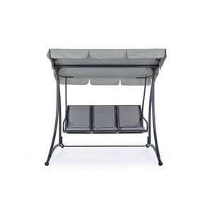 Dondolo in acciaio tre posti Antracite GRELY 190x120x h185 cm