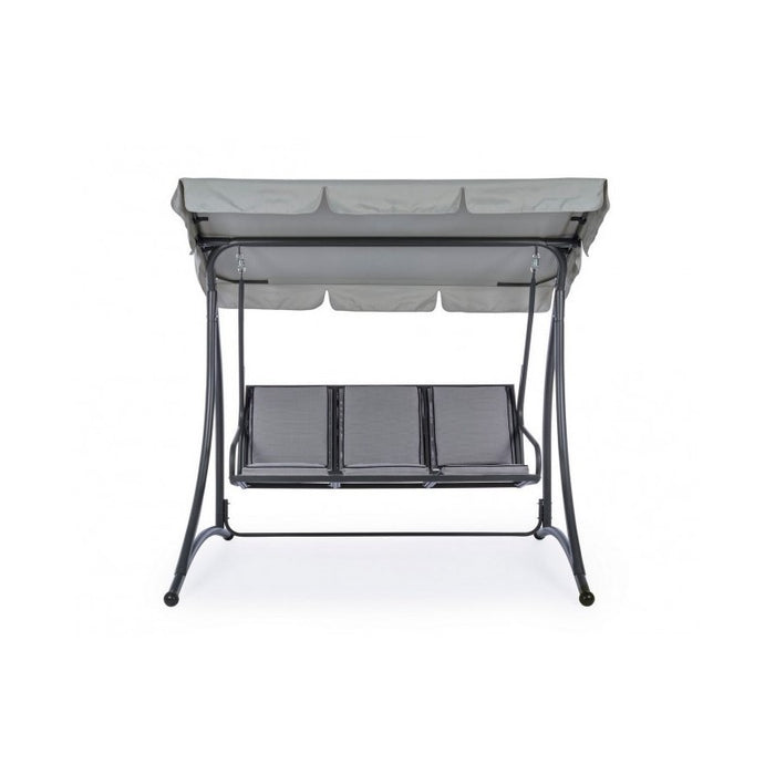 Dondolo in acciaio tre posti Antracite GRELY 190x120x h185 cm