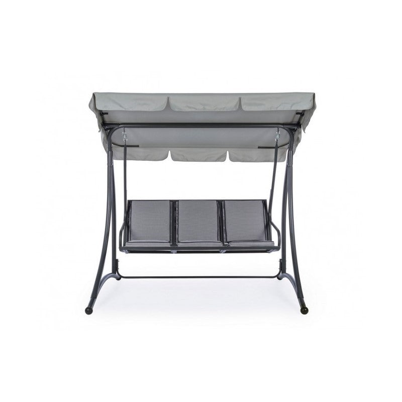 Dondolo in acciaio tre posti Antracite GRELY 190x120x h185 cm