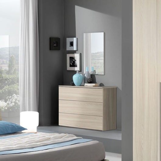 Comò olmo 105x45x75 cm 3 cassetti