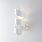Applique moderna spirale  in ferro una luce Bianco 13x h28 cm