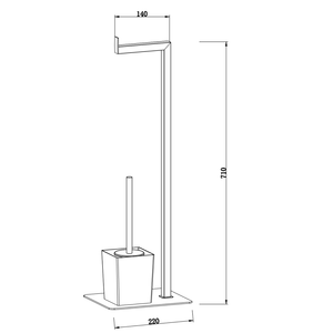 Piantana con portarotolo cromato e portascopino