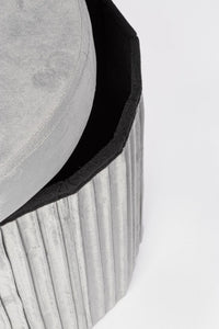 4x Pouf in velluto grigio 38a x 38b x 38h