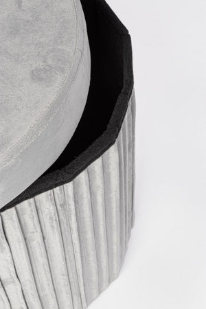 4x Pouf in velluto grigio 38a x 38b x 38h