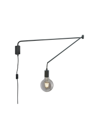 Applique Braccio Flessibile Line Nero Portalampada E27 Trio Lighting