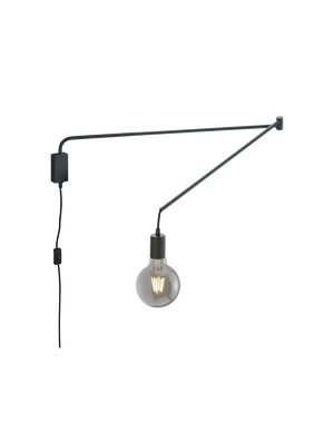 Applique Braccio Flessibile Line Nero Portalampada E27 Trio Lighting