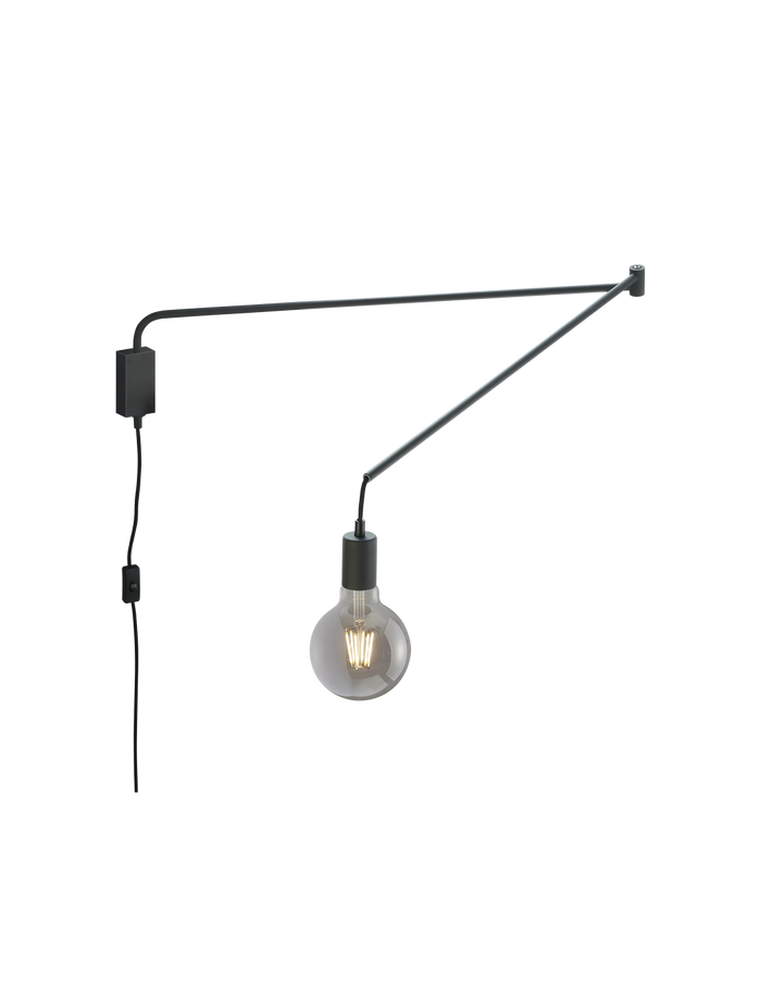 Applique Braccio Flessibile Line Nero Portalampada E27 Trio Lighting
