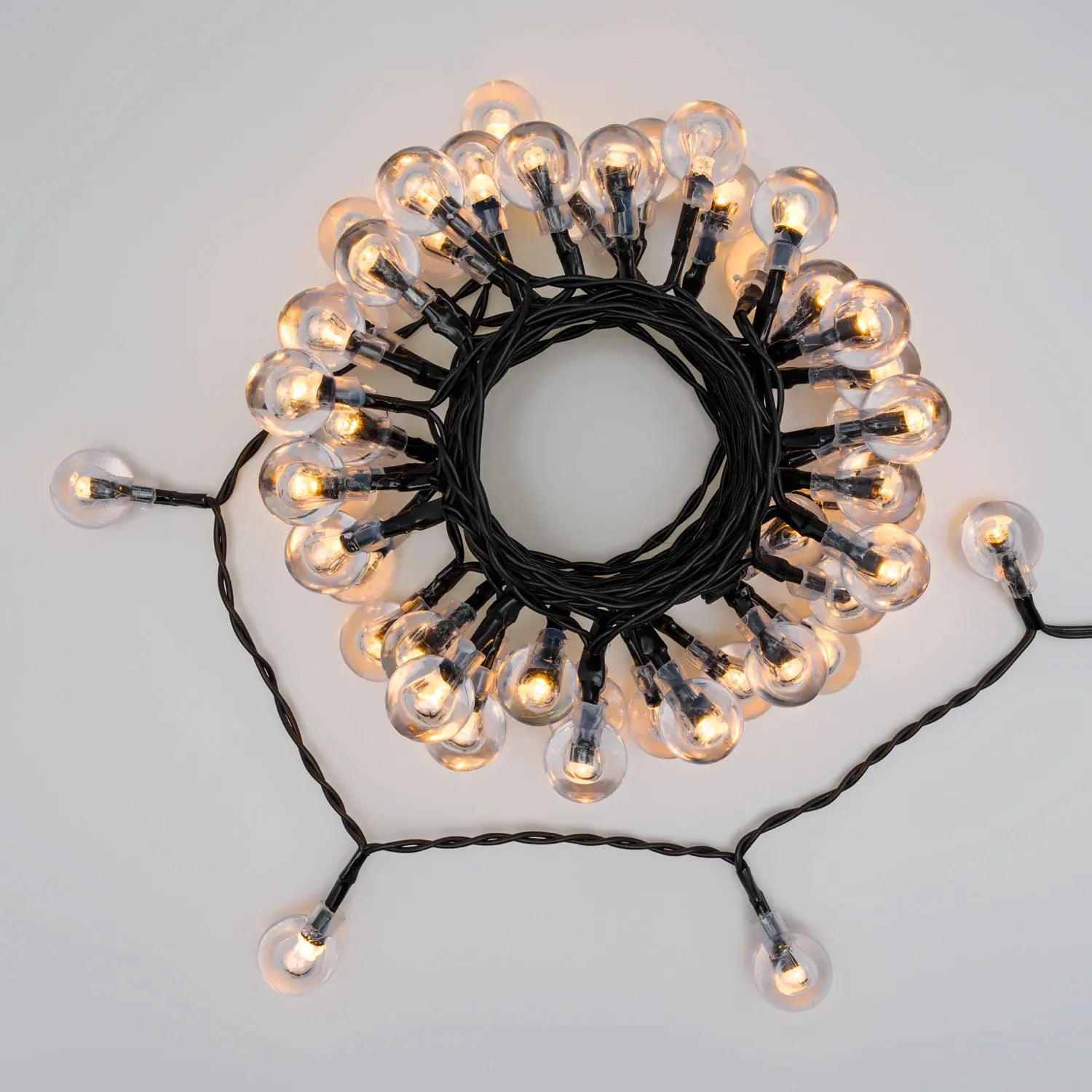 Catena Solare 50 Sfere d. 20 mm Trasp. LED 2+5m