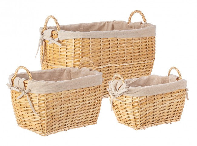 Set di ceste beige 32x28x21h, 41x33x26h, 52x40x32h