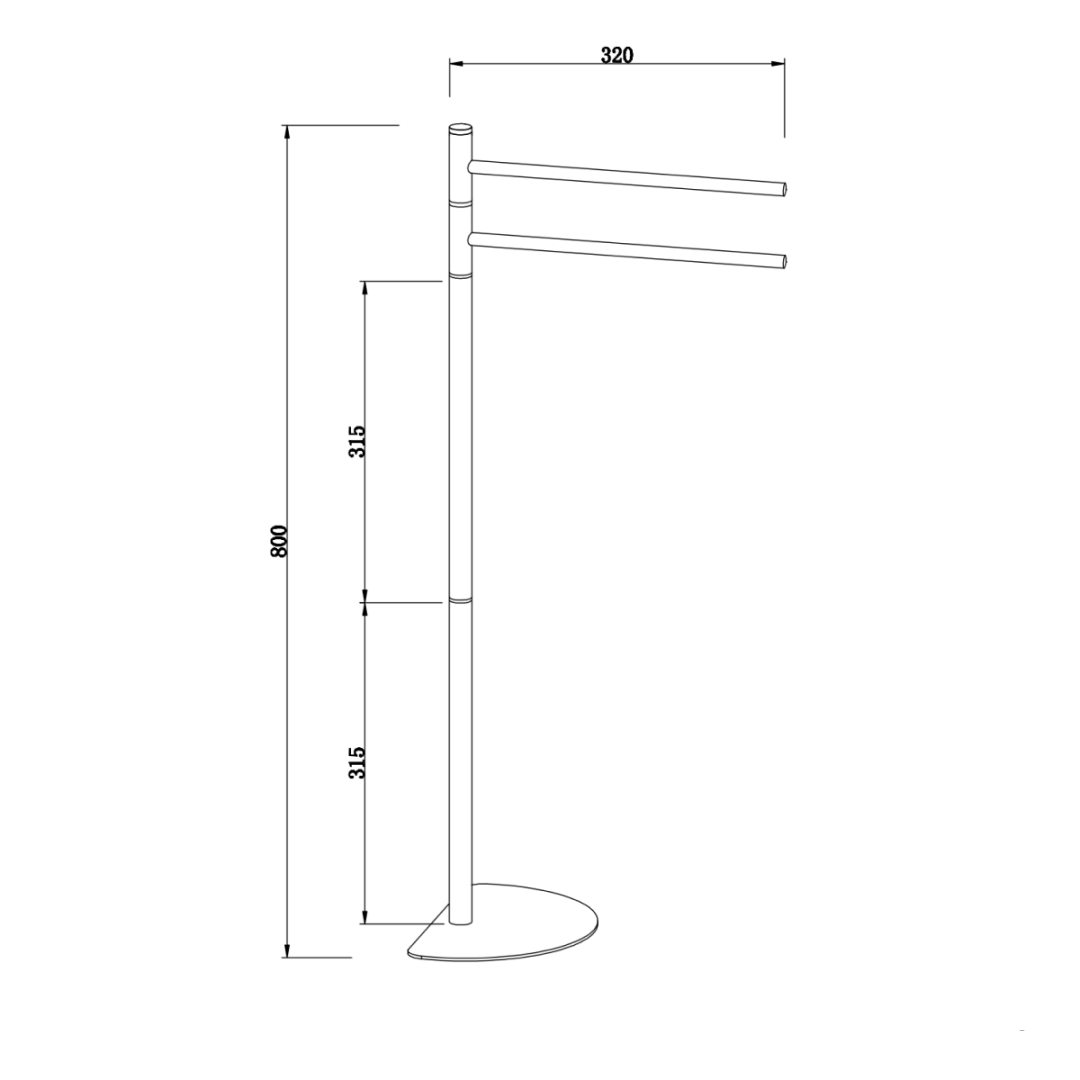 Piantana cromata con 2 bracci porta salviette