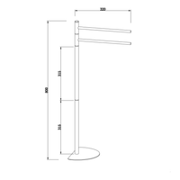 Piantana cromata con 2 bracci porta salviette