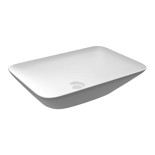 Lavabo rettangolare da appoggio senza foro - 55x36 cm, bianco