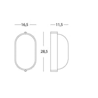 Plaf.Grande E27 linea industriale ovale bianco