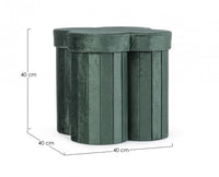 4x Pouf in velluto verde 40x40x40 h