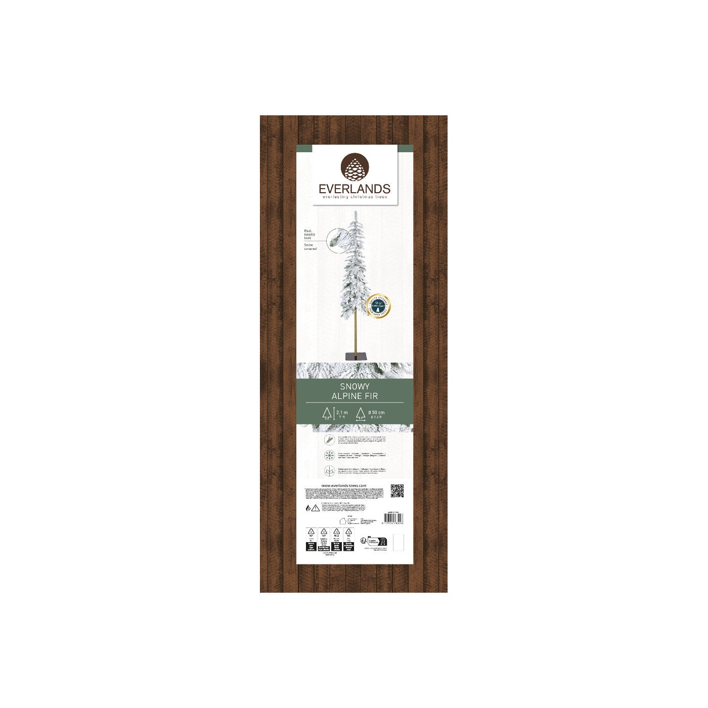 Albero Alpin Fir  D50 H210cm verde innevato