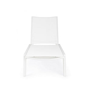 Lettino in alluminio Cruise con ruote bianco