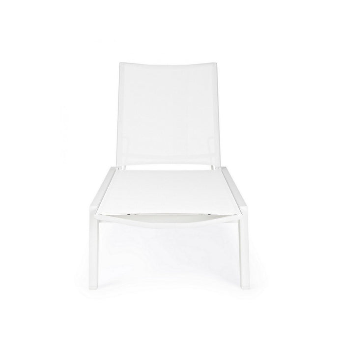 Lettino in alluminio Cruise con ruote bianco