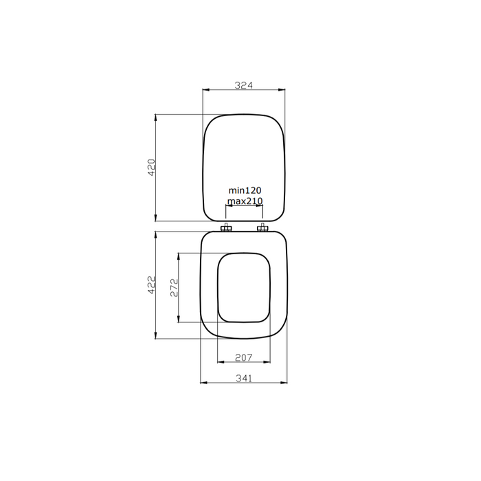 Sedile wc con copriwc modello alfana bianco