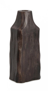 4x Bottiglia decorativa in legno marrone scuro 10,5x7,5x26h