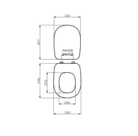 Copriwater compatibile modello Tesi grigio opaco 18 mm