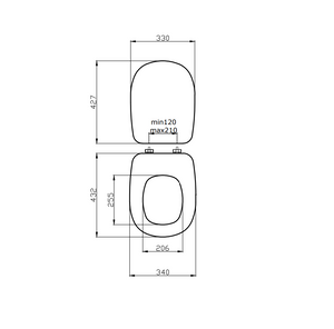 Copriwater compatibile modello Tesi grigio opaco 18 mm